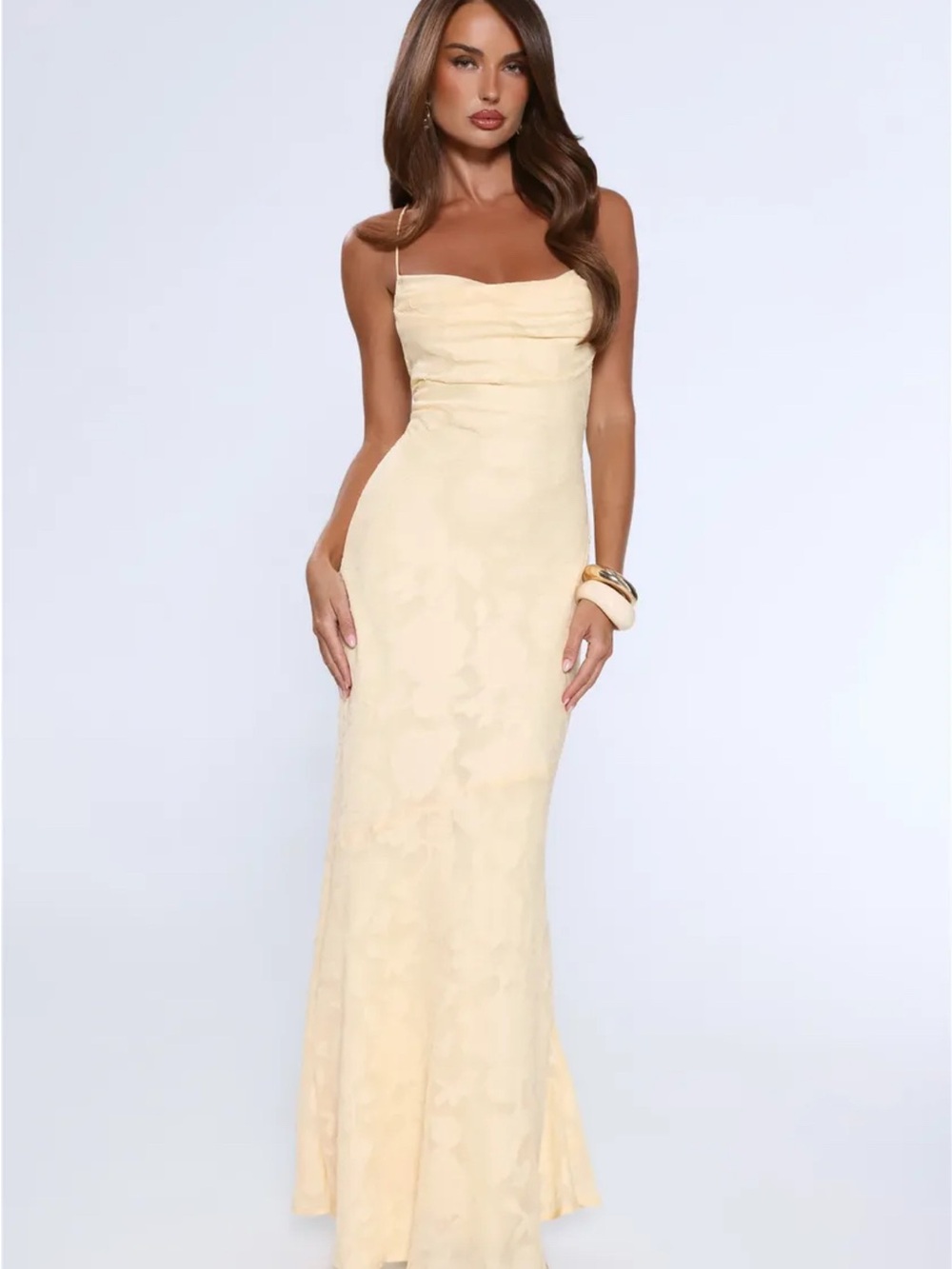 Butter Yellow Burnout Slip Maxi Dress